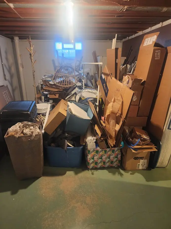 Roll-off dumpster container at job site for 8 Yard Dumpster Rental in Moundsville